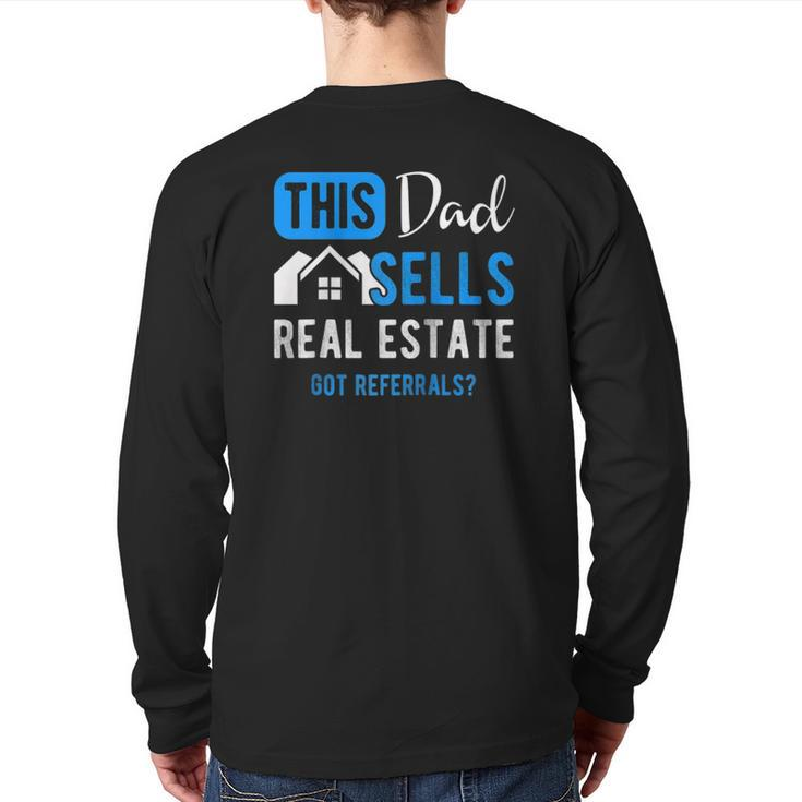 Real Estate Agent Men Dad Realtor Raglan Baseball Back Print Long Sleeve T-shirt