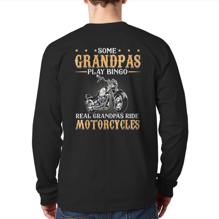 Real Grandpas Ride Motorcycles Back Print Long Sleeve T-shirt