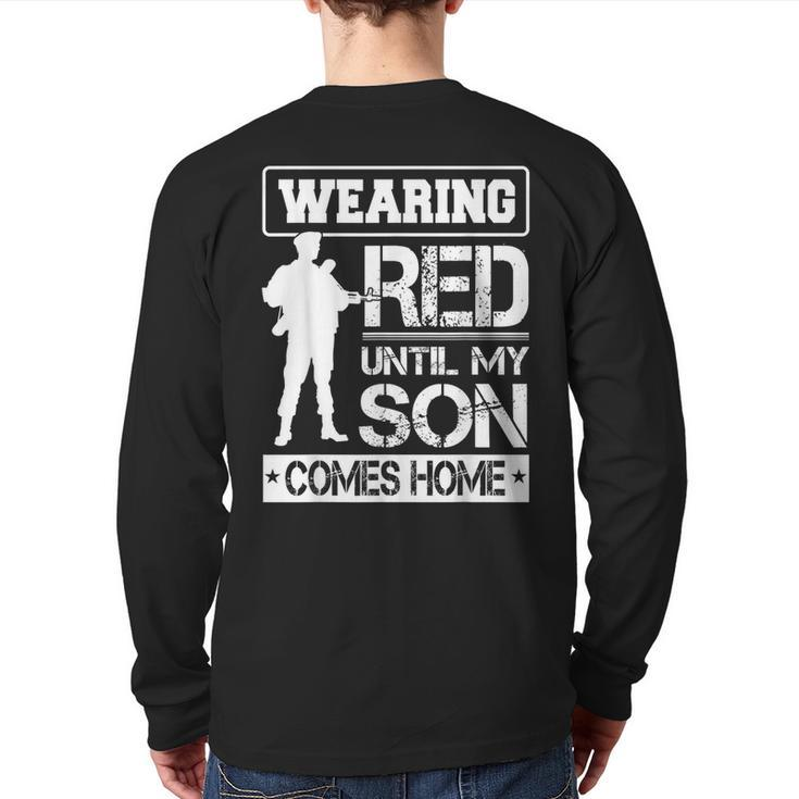 Red Friday For My Son Military Troops Deployed Wear Back Print Long Sleeve T-shirt