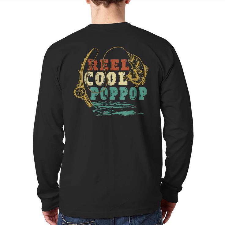 Reel Cool Pop-Pop Vintage Fishing Grandpa Fisherman Back Print Long Sleeve T-shirt