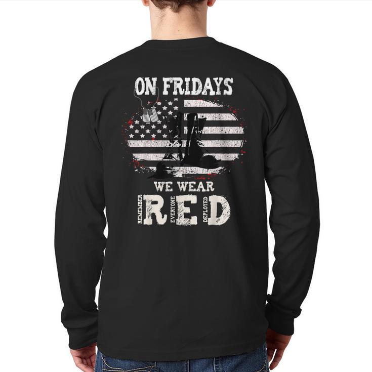 Remember Everyone Deployed Red Friday Military Back Print Long Sleeve T-shirt