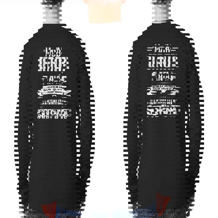 Retired Paramedic Dad And Grandpa Back Print Long Sleeve T-shirt