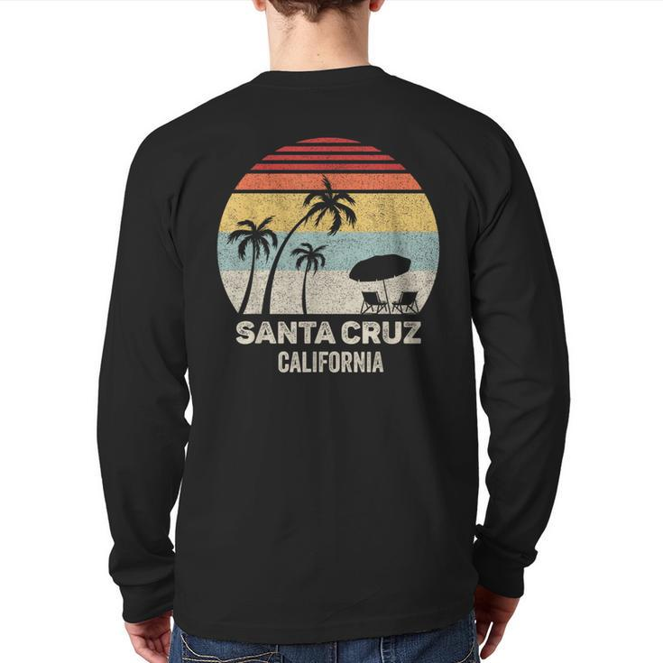 Retro California Santa Cruz Beach Vintage Back Print Long Sleeve T-shirt