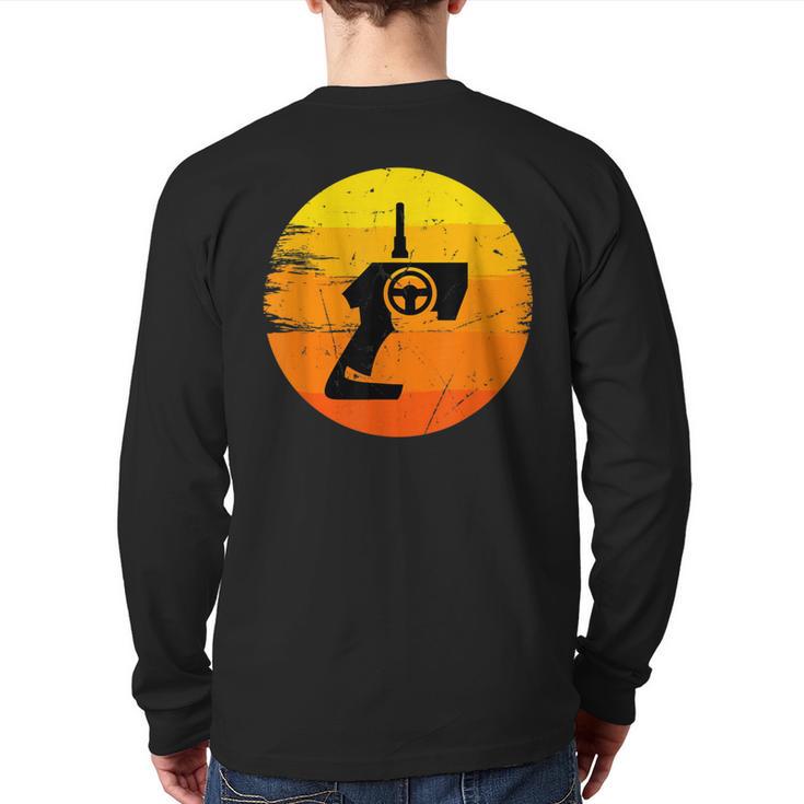 Retro Drag Racing Rc Car Enthusiast Mini Car Slot Car Racer Back Print Long Sleeve T-shirt