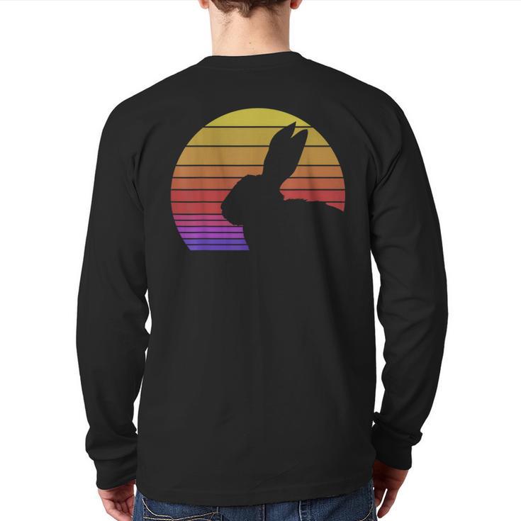 Retro Style Rabbit Silhouette Vintage Back Print Long Sleeve T-shirt