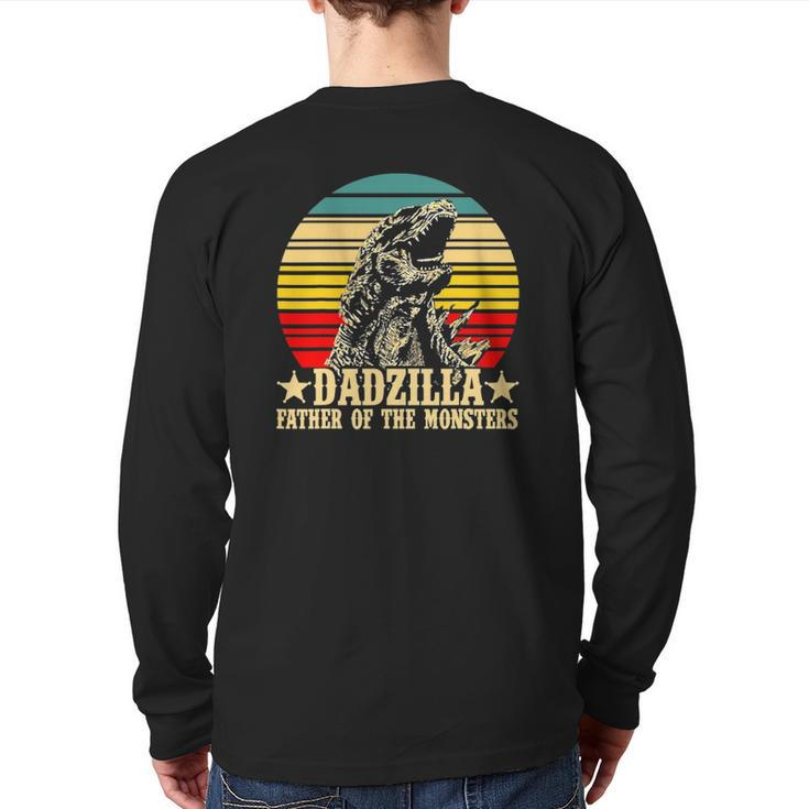 Retro Vintage Dadzilla Father Of The Monsters Back Print Long Sleeve T-shirt