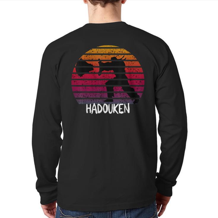 Retro Vintage Hadouken Fighter Back Print Long Sleeve T-shirt