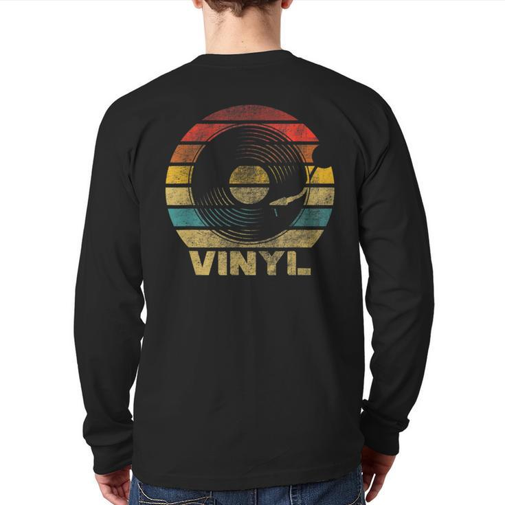 Retro Vinyl Vintage Record Player Back Print Long Sleeve T-shirt