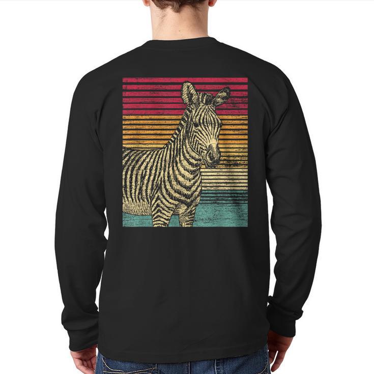 Retro Zebra Back Print Long Sleeve T-shirt