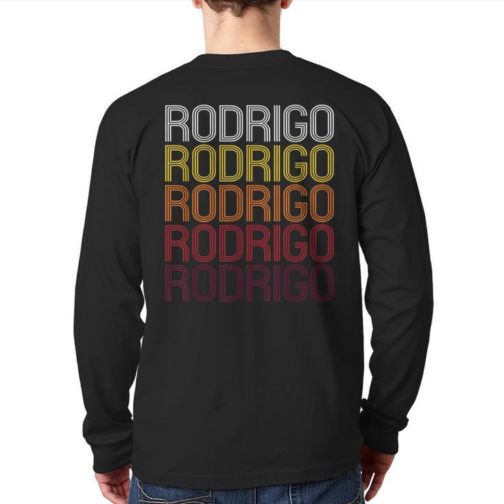 Rodrigo Retro Wordmark Pattern Vintage Style Back Print Long Sleeve T-shirt