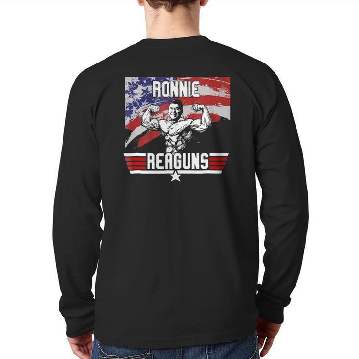 Ronnie Reaguns Patriot American Flag Back Print Long Sleeve T-shirt