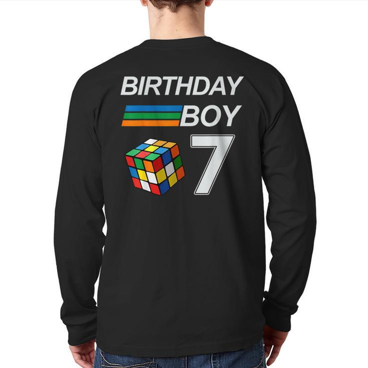 Rubixk Cube Speed Cubing Birthday Boy 7 Years Old Boys Kid Back Print Long Sleeve T-shirt