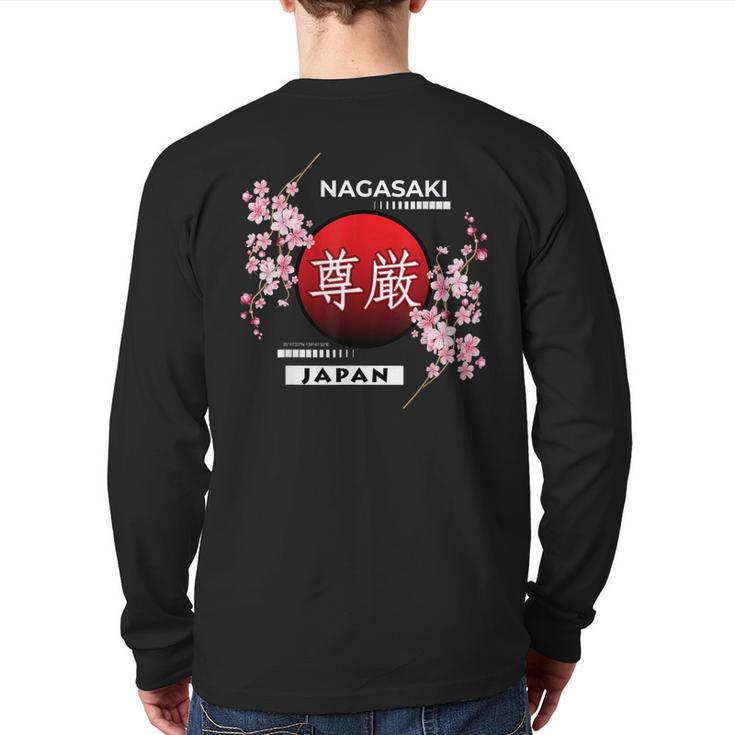 Sakura Cherry Blossom In Spring Cities Of Japan Nagasaki Back Print Long Sleeve T-shirt