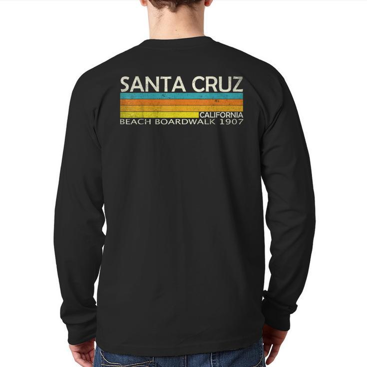 Santa Cruz California Beach Boardwalk Retro Vintage Back Print Long Sleeve T-shirt