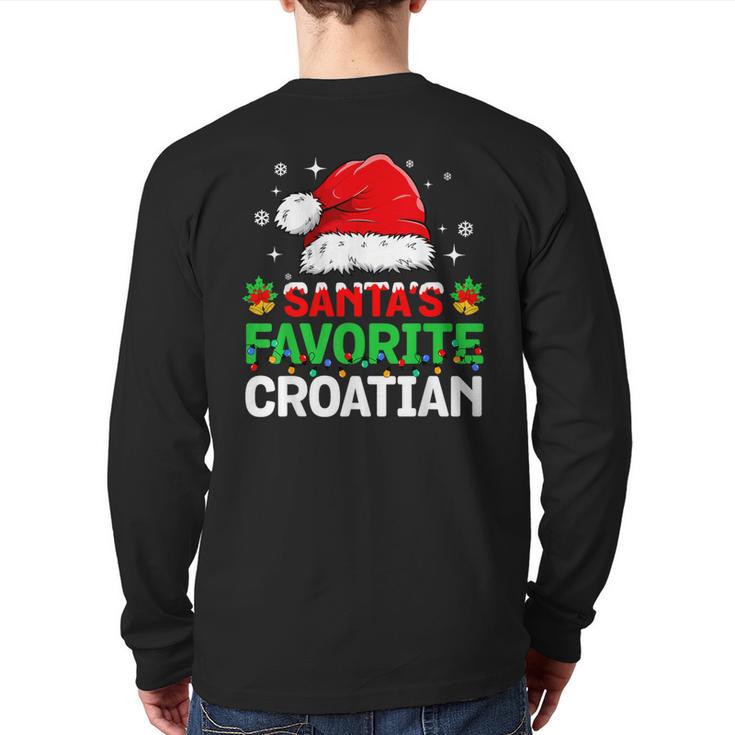 Santa's Favorite Croatian Christmas Family Matching Back Print Long Sleeve T-shirt