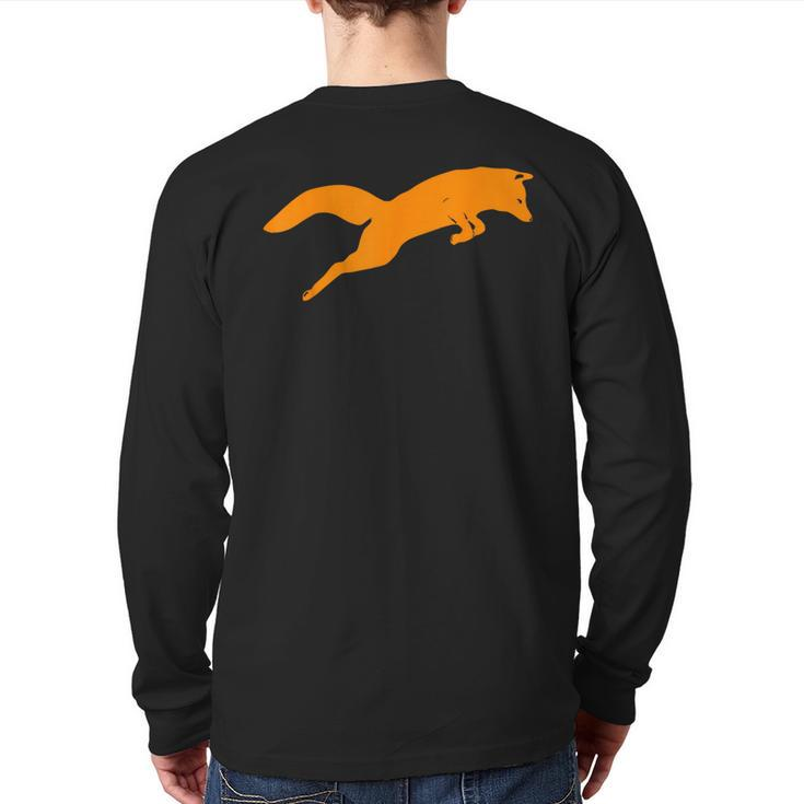 Silhouette Fox Fox Animal T Back Print Long Sleeve T-shirt