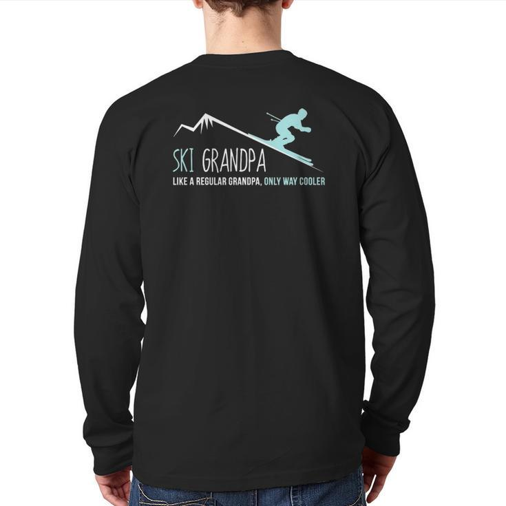 Ski Grandpa Cute Winter Skiing Back Print Long Sleeve T-shirt