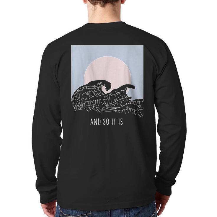 And So It Is Great Wave Cool Vintage Surfer Surf Back Print Long Sleeve T-shirt