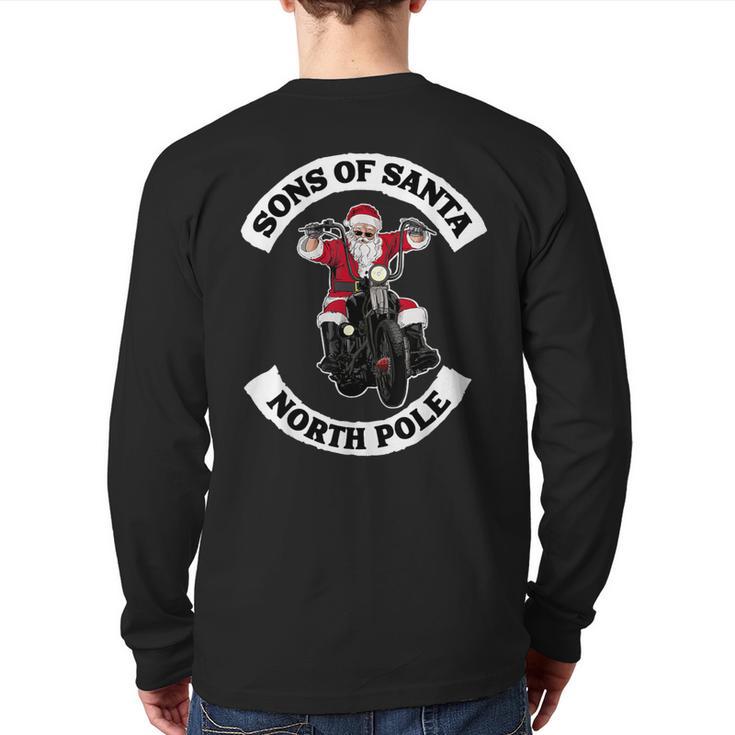 Sons Of Santa Biker Santa Santa On Motorcycle Back Print Long Sleeve T-shirt