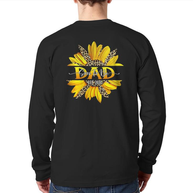 Soon To Be Dad 2021 Leopard Print First Time Dad Father Day Back Print Long Sleeve T-shirt