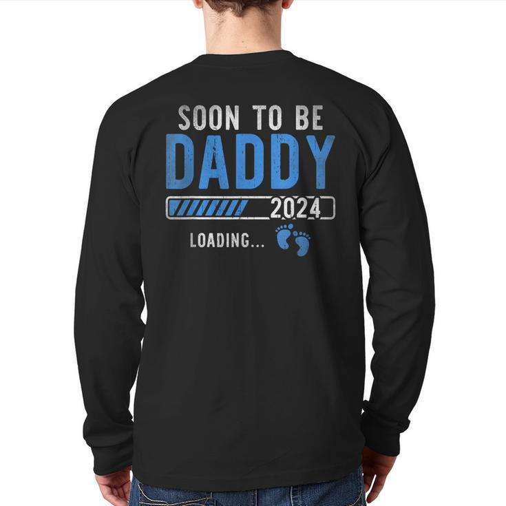 Soon To Be Daddy Est2024 New Dad Pregnancy Father's Day Back Print Long Sleeve T-shirt