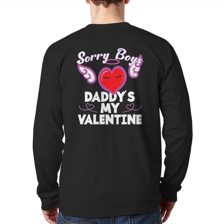 Sorry Boys My Daddy Is My Valentine Heart Angel Back Print Long Sleeve T-shirt