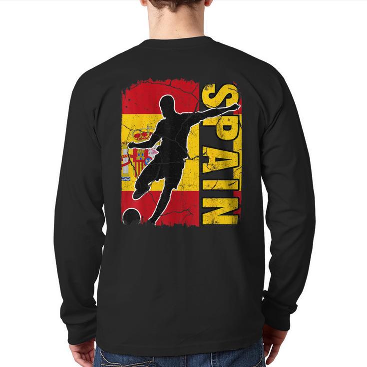 Spain Soccer Team Spanish Flag Jersey Football Fans Back Print Long Sleeve T-shirt