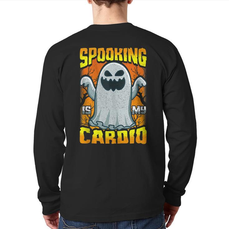 Spooking Is My Cardio Halloween Workout Gym Fitness Exercise Exercise  Back Print Long Sleeve T-shirt