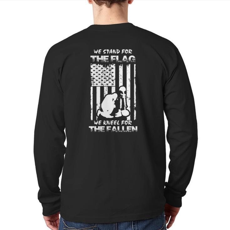 We Stand For The Flag Kneel For The Fallen Jumper Back Print Long Sleeve T-shirt