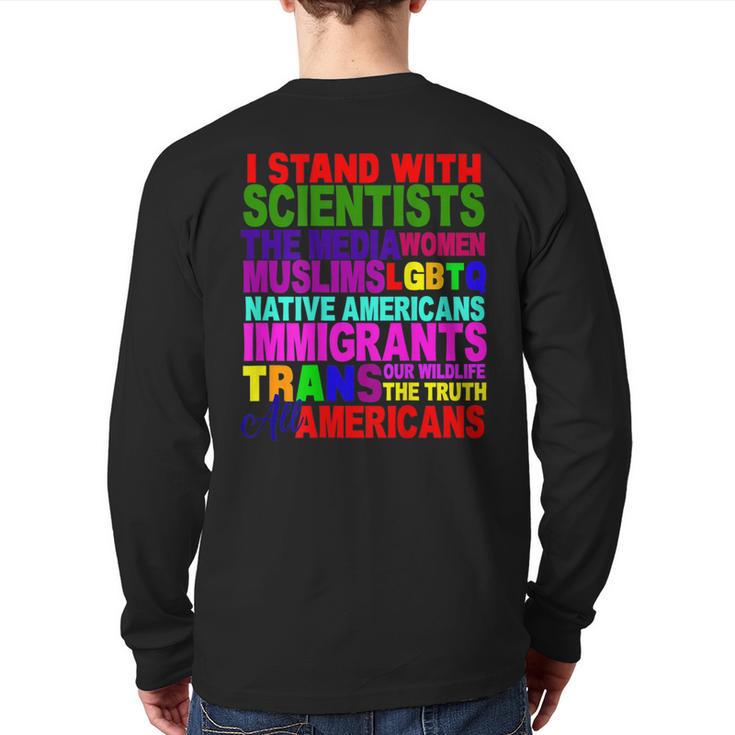 I Stand With Persist Resist Protest March America Usa Back Print Long Sleeve T-shirt