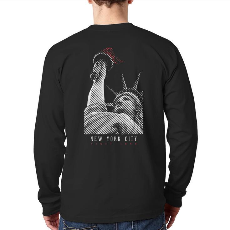 Statue Of Liberty New York City Nyc Ny Usa America Souvenir Back Print Long Sleeve T-shirt