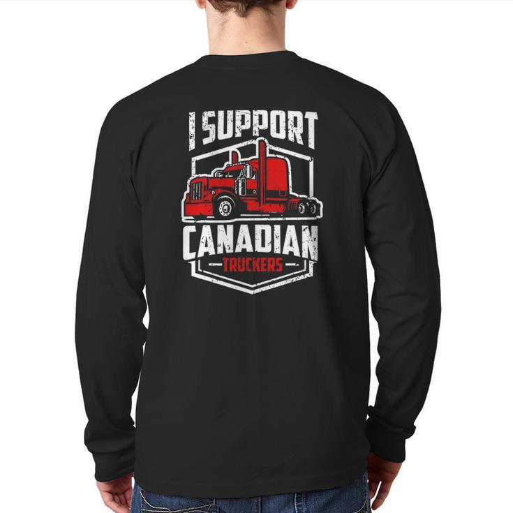 I Support Canadian Truckers Freedom Convoy 2022 Ver2 Back Print Long Sleeve T-shirt