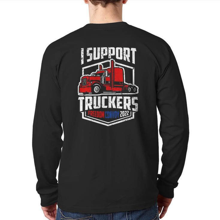 I Support Canadian Truckers Tee Freedom Convoy 2022 Ver2 Back Print Long Sleeve T-shirt