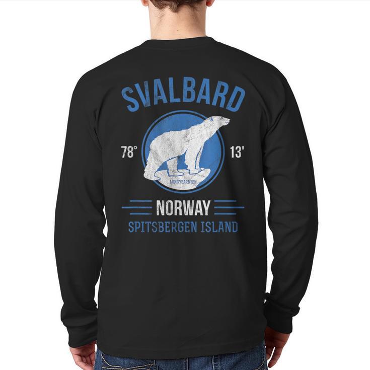 Svalbard Norway Arctic Circle Polar Bear Spitsbergen Back Print Long Sleeve T-shirt