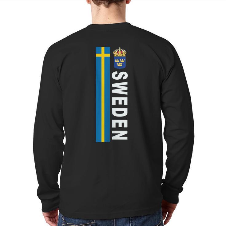 Sweden Soccer-Style Swedish Flag Back Print Long Sleeve T-shirt