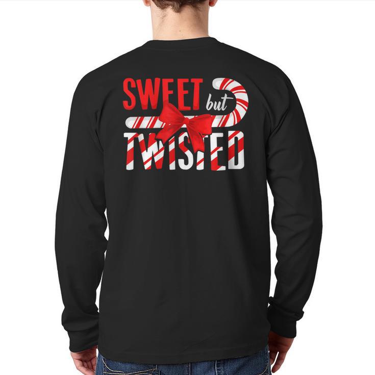 Sweet Twisted Christmas Candy Cane Back Print Long Sleeve T-shirt