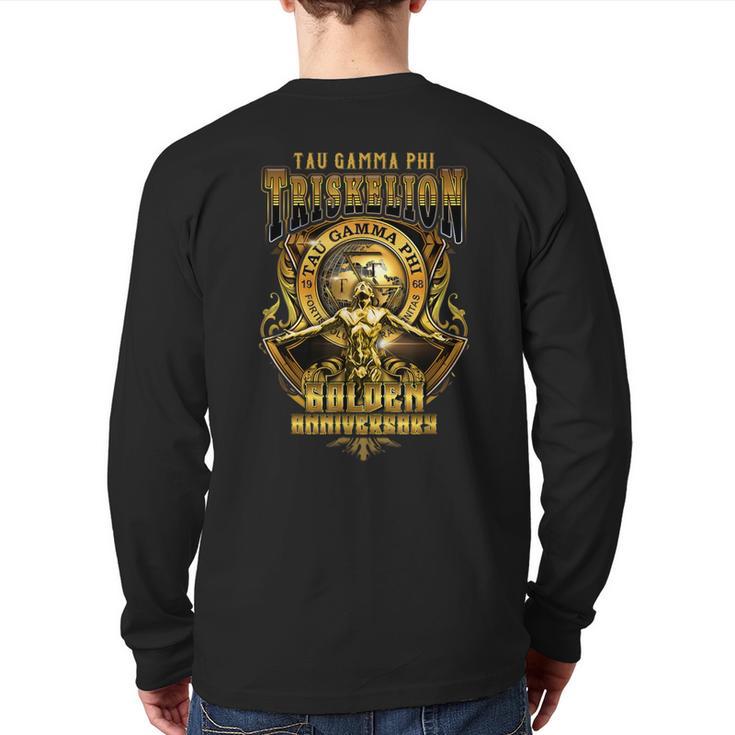 Tau Gamma Phi Triskelion Golden Anniversary Oblation Back Print Long Sleeve T-shirt