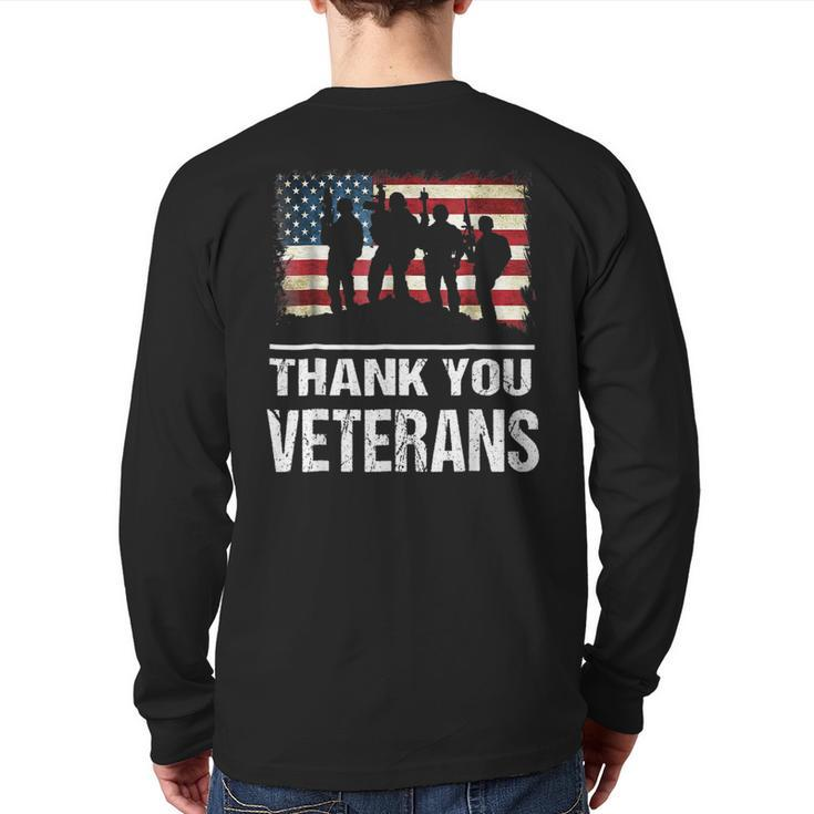 Thank You Military Veterans Veterans Day Back Print Long Sleeve T-shirt