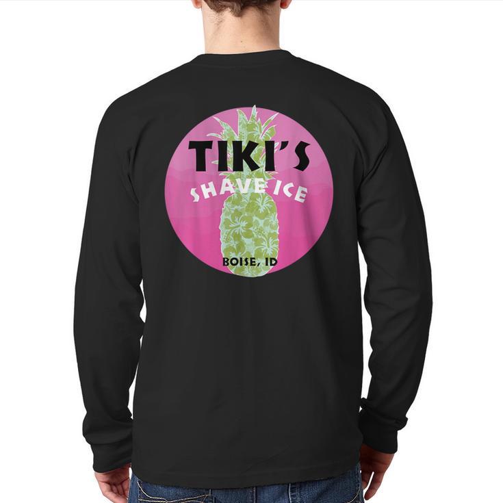 Tiki's Snow Cone Shave Ice Pineapple Summer Back Print Long Sleeve T-shirt