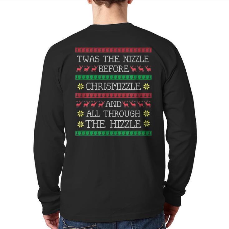 Twas The Nizzle Before Christmas Hip Hop Rap Gangsta T Back Print Long Sleeve T-shirt