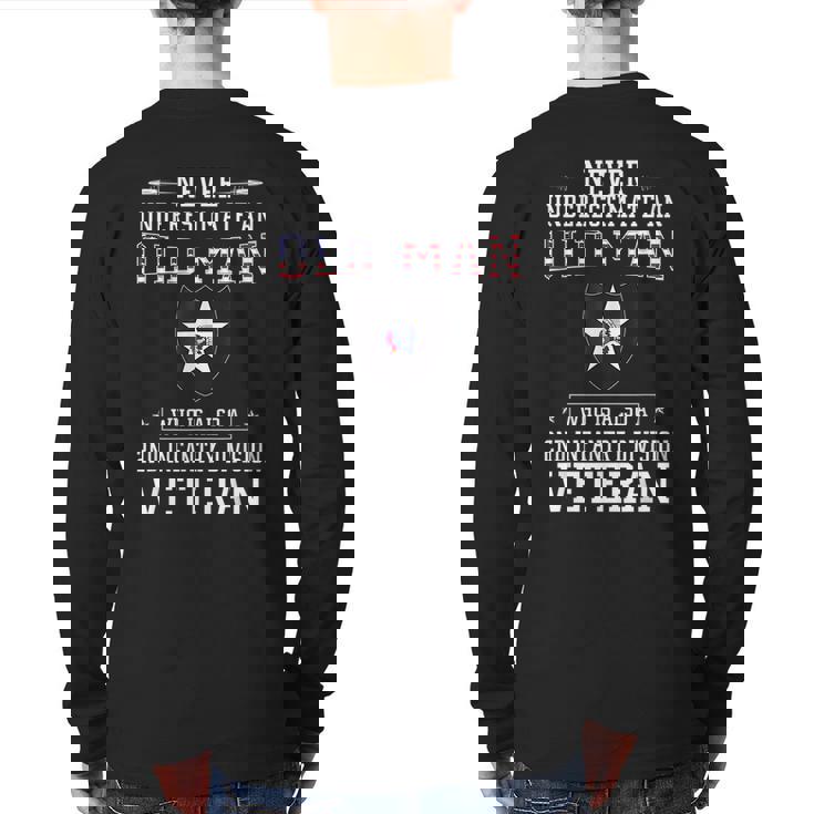 Never Underestimate A 2Nd Infantry Division Veteran Veteran Back Print Long Sleeve T-shirt