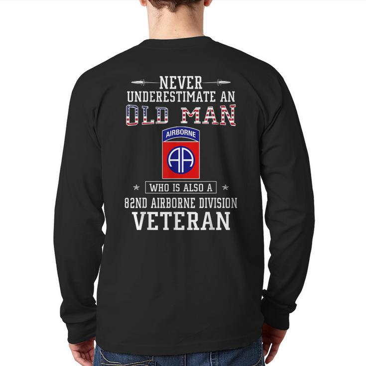 Never Underestimate A 82Nd Airborne Division Veteran Back Print Long Sleeve T-shirt