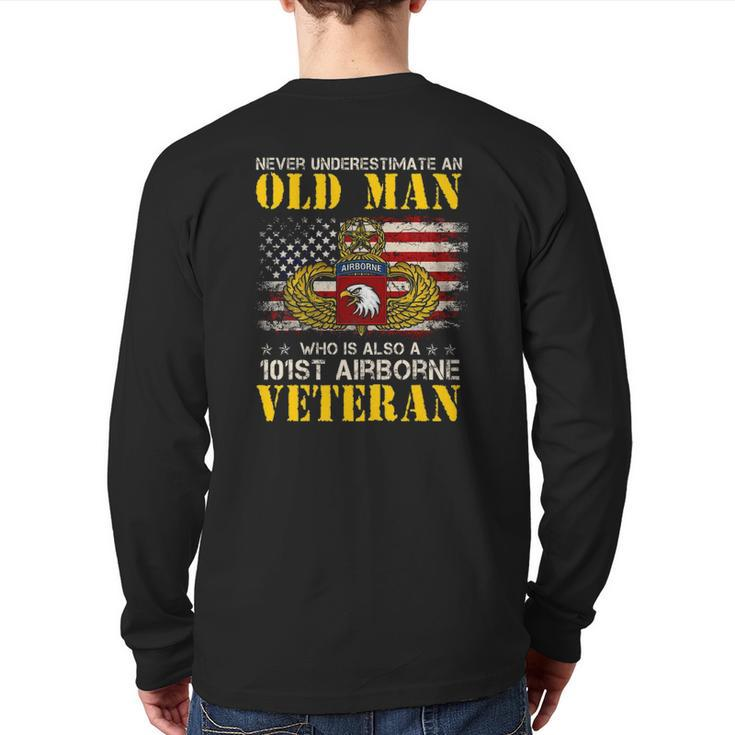 Never Underestimate An Old Man 101St Airborne Veteran Back Print Long Sleeve T-shirt
