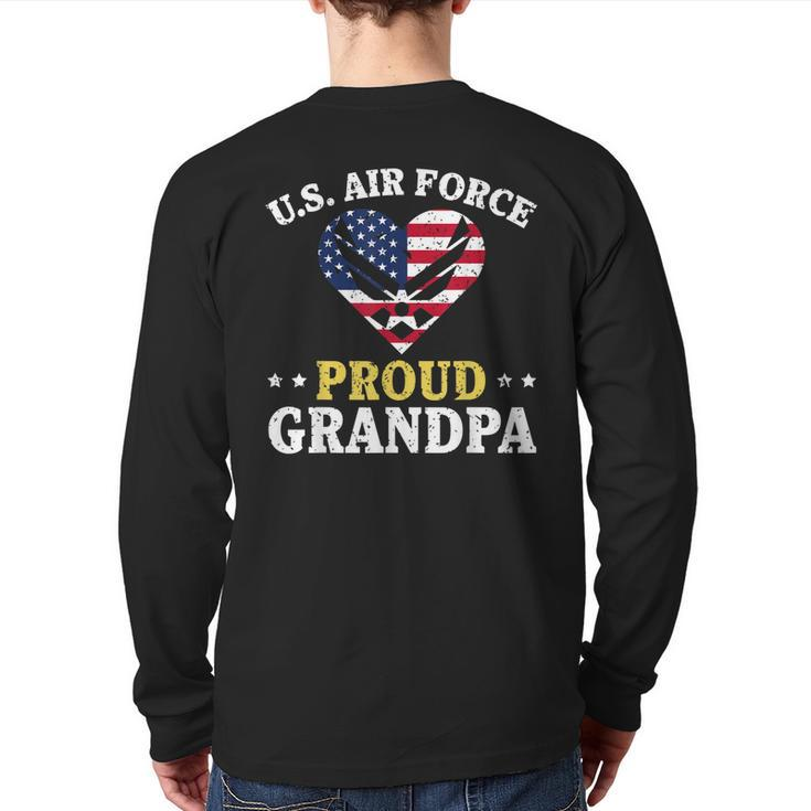 Us Air Force Proud Grandpa Airman Grandpa T  Back Print Long Sleeve T-shirt