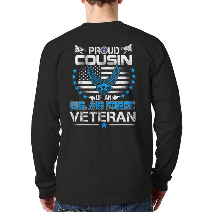 Us Air Force Veteran Proud Cousin Of An Air Force Back Print Long Sleeve T-shirt
