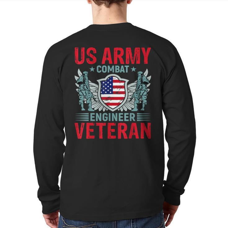 Us Army Combat Engineer Veteran Back Print Long Sleeve T-shirt
