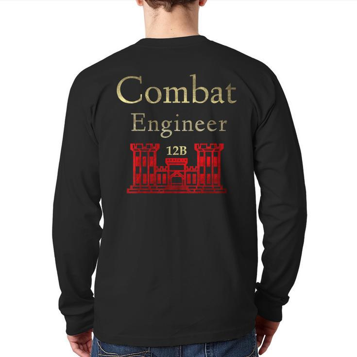 Us Army Combat Engineer Veteran  Back Print Long Sleeve T-shirt