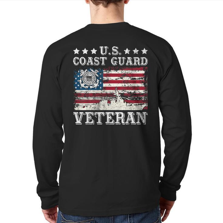 Us Coast Guard Veteran American Flag Uscg Veteran  Back Print Long Sleeve T-shirt