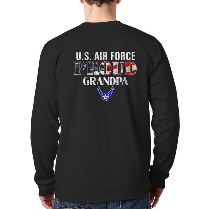 Us Proud Air Force Grandpa Back Print Long Sleeve T-shirt