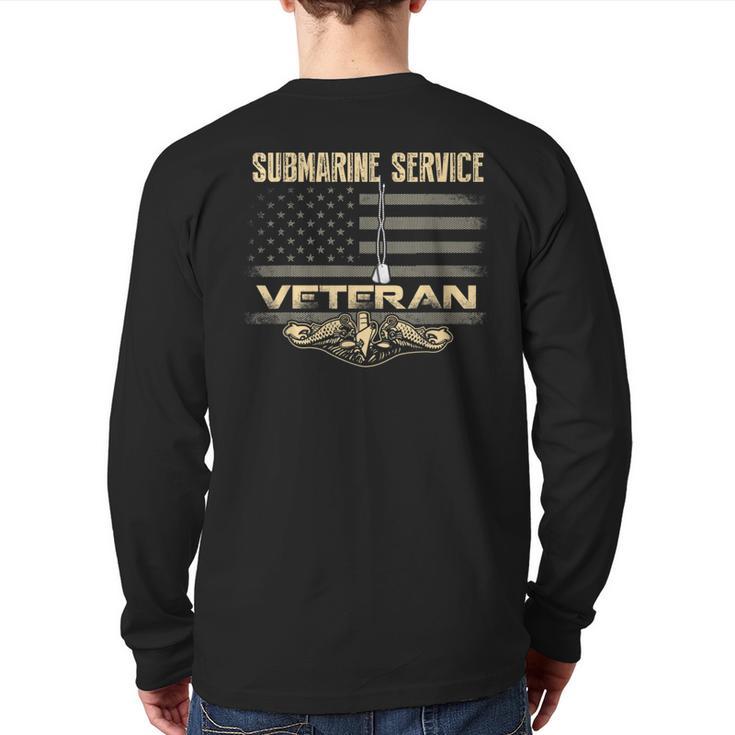 Us Submarine Service Veteran For Veteran Submariner Back Print Long Sleeve T-shirt